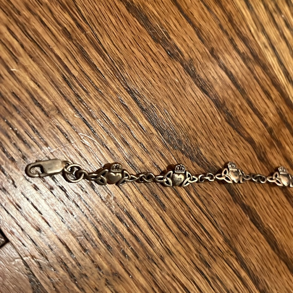 Celtic knot and claddagh silver bracelet